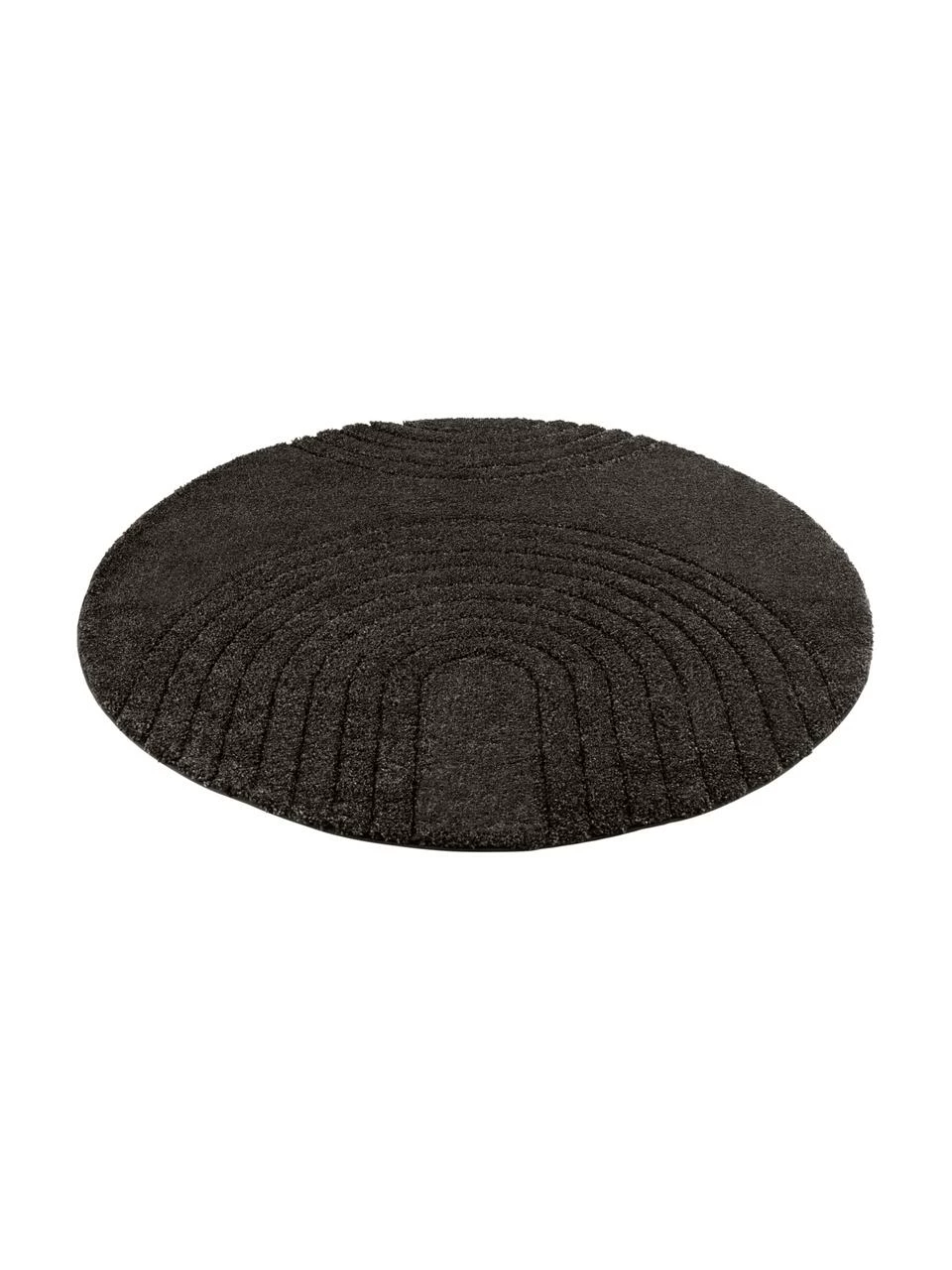 Remise 👍 Tapis rond à poils longs anthracite Norwalk, Ø 160 (taille L) 🥰 – Image 3