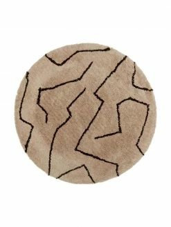 Coupon 😍 Westwing Collection Tapis rond à poils longs tufté main Davin, Ø 120 cm (taille S) 🔥