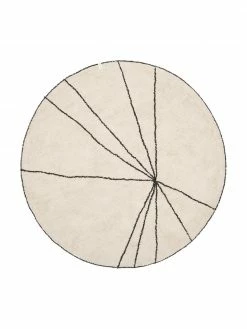 Le moins cher ❤️ Lorena Canals Tapis rond beige Trace, Ø 160 cm (taille L) 😍