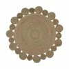 Promo 🛒 Westwing Collection Tapis rond beige boh&egrave;me en jute fait main Niago, Ø 150 cm (taille M) 💯