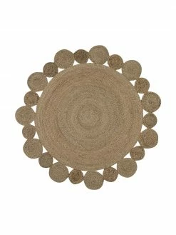 Promo 🛒 Westwing Collection Tapis rond beige bohème en jute fait main Niago, Ø 150 cm (taille M) 💯