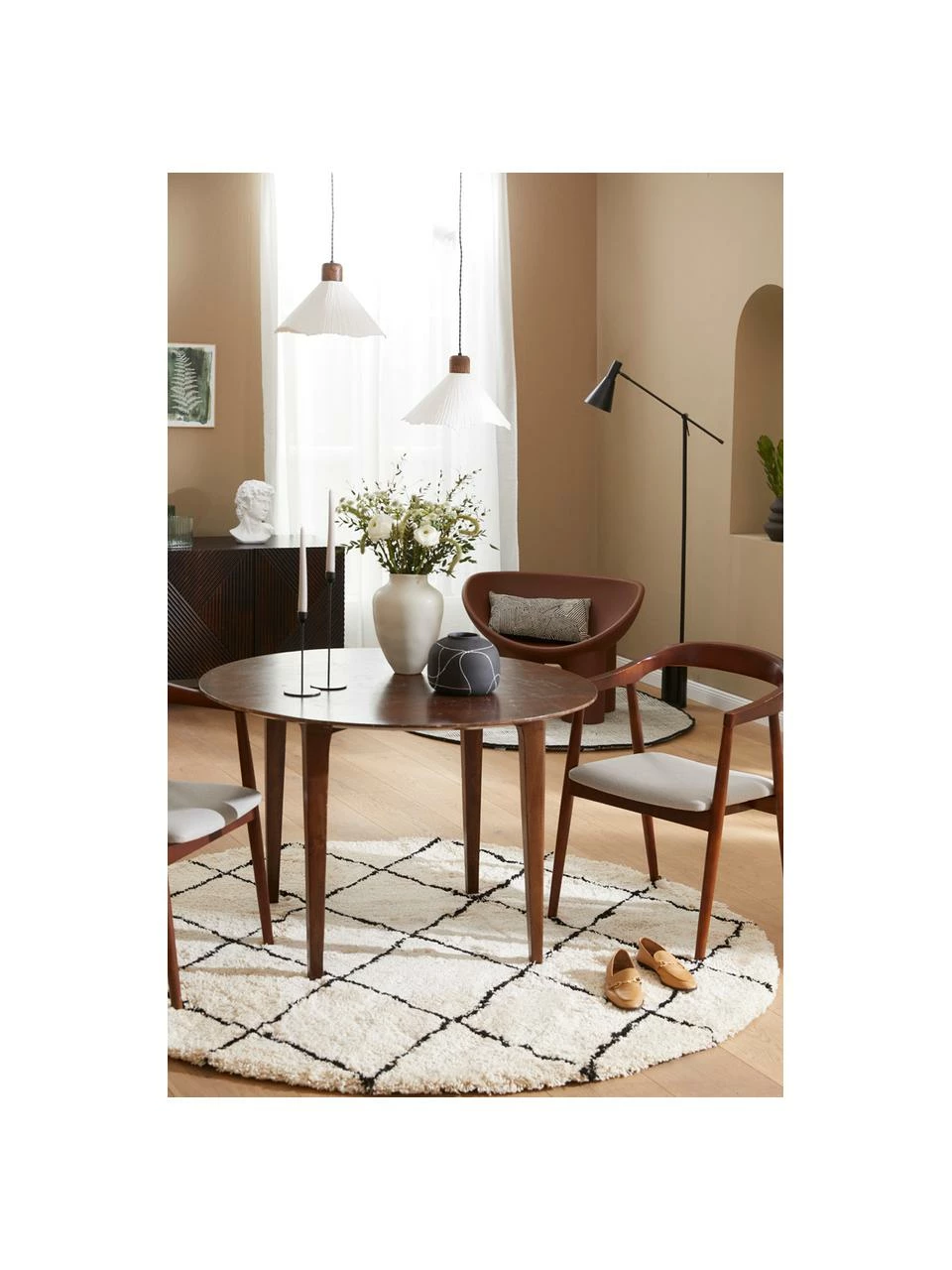 Offres 👍 Westwing Collection Tapis rond beige poils longs tufté main Naima, Ø 140 cm (taille M) 🔥 – Image 2