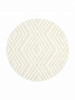 Vente flash 😍 Westwing Collection Tapis rond blanc en coton Ziggy, Ø 120 cm (taille S) 😍