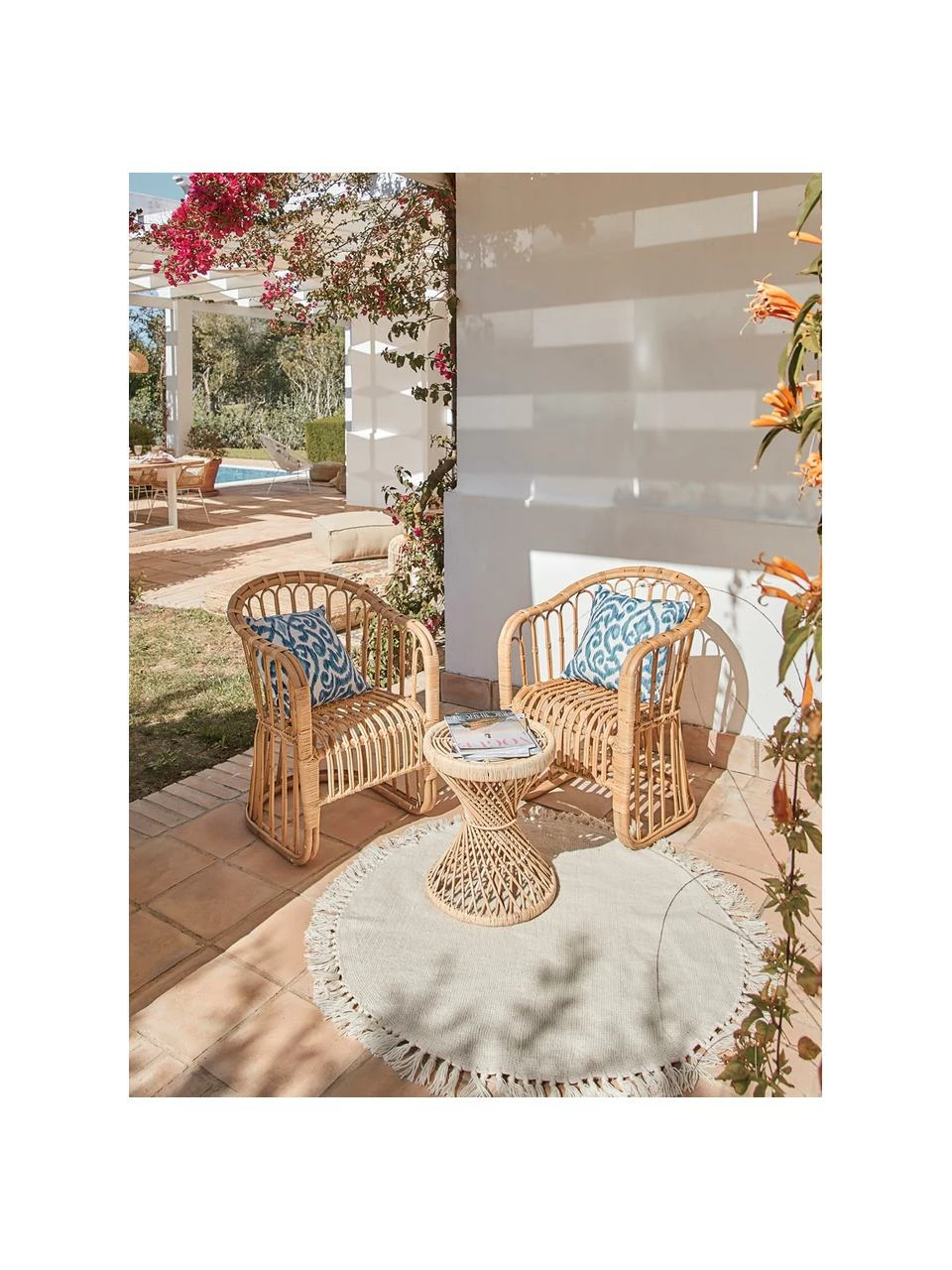 Nouveau 😍 Westwing Collection Tapis rond coton beige tufté main Daya, Ø 110 cm (taille S) 🔔 – Image 6