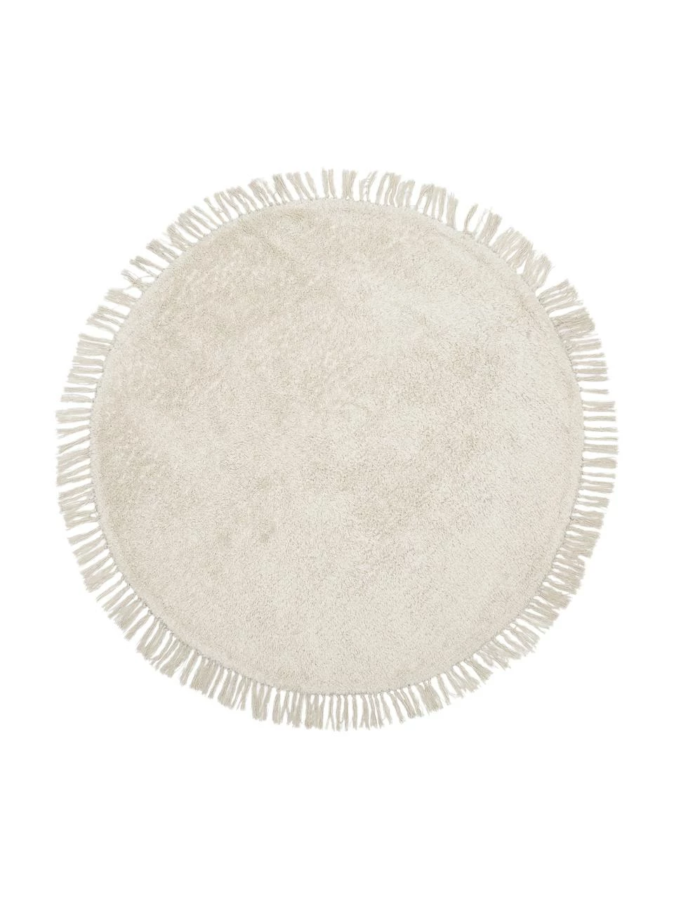 Nouveau 😍 Westwing Collection Tapis rond coton beige tufté main Daya, Ø 110 cm (taille S) 🔔