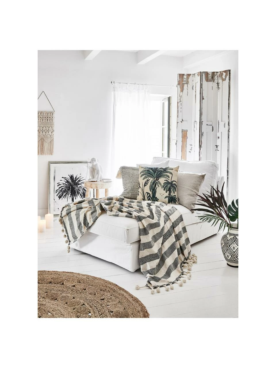 Tout neuf 😉 Westwing Collection Tapis rond en jute style bohème Shyam, Ø 150 cm (taille M) 🎉 – Image 6