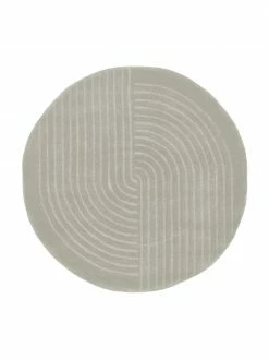 Remise 👍 Westwing Collection Tapis rond en laine gris clair, tufté main Mason, Ø 120 cm (taille S) 💯