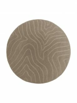 Offres 👏 Westwing Collection Tapis rond en laine taupe, tufté main Aaron, Ø 120 cm (taille S) 🎁