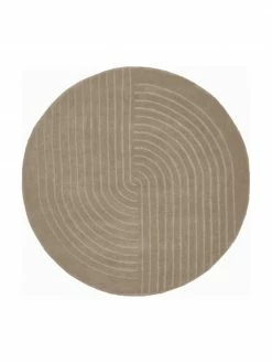 Acheter ⌛ Westwing Collection Tapis rond en laine taupe tufté main Mason, Ø 150 cm (taille M) 🎉