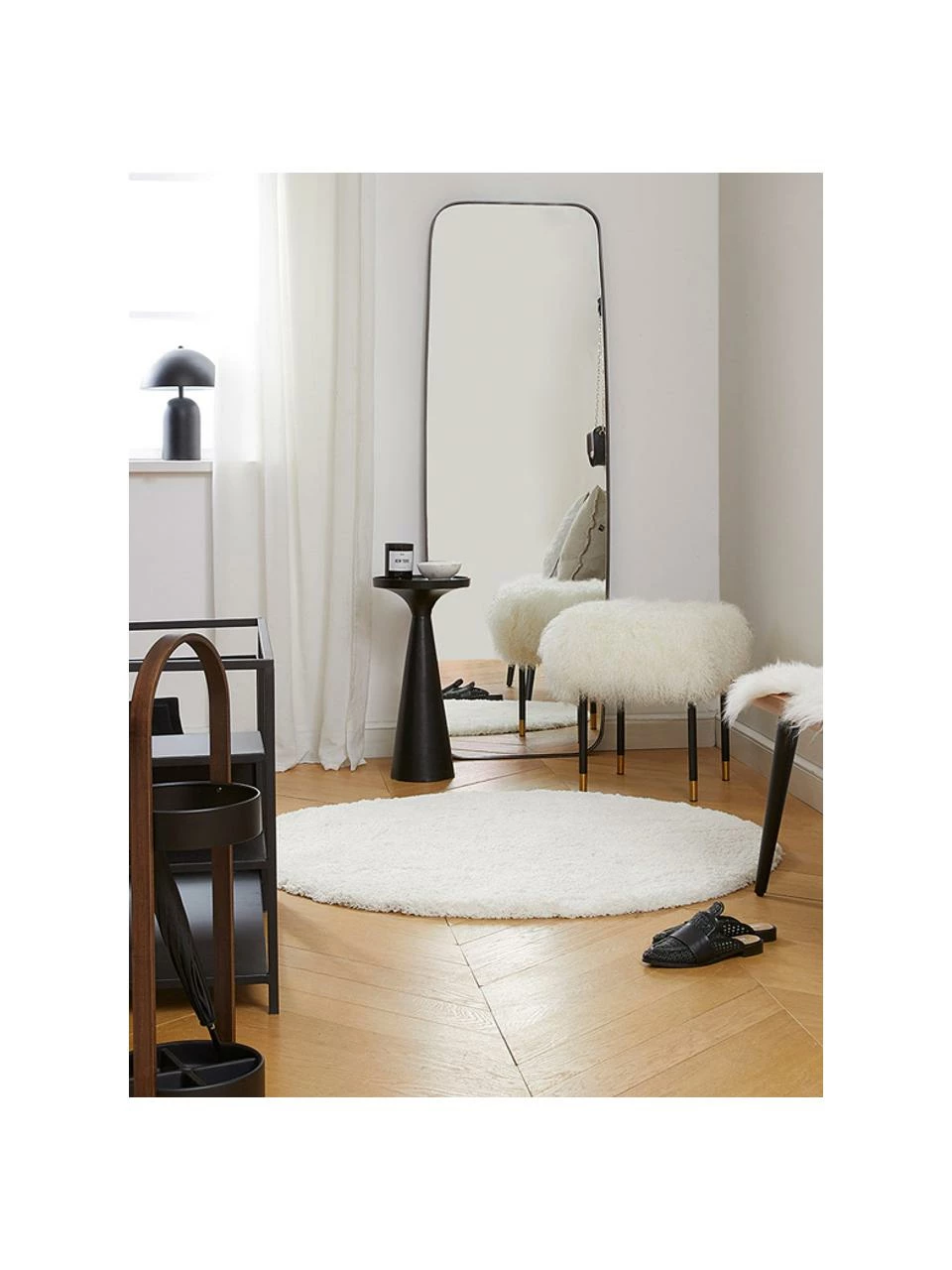 Le moins cher ⌛ Westwing Collection Tapis rond épais et moelleux crème Leighton, Ø 120 cm (taille S) 🎉 – Image 5