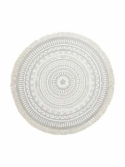 Coupon 🔔 Westwing Collection Tapis rond gris blanc Benji, Ø 150 cm (taille M) 🔥