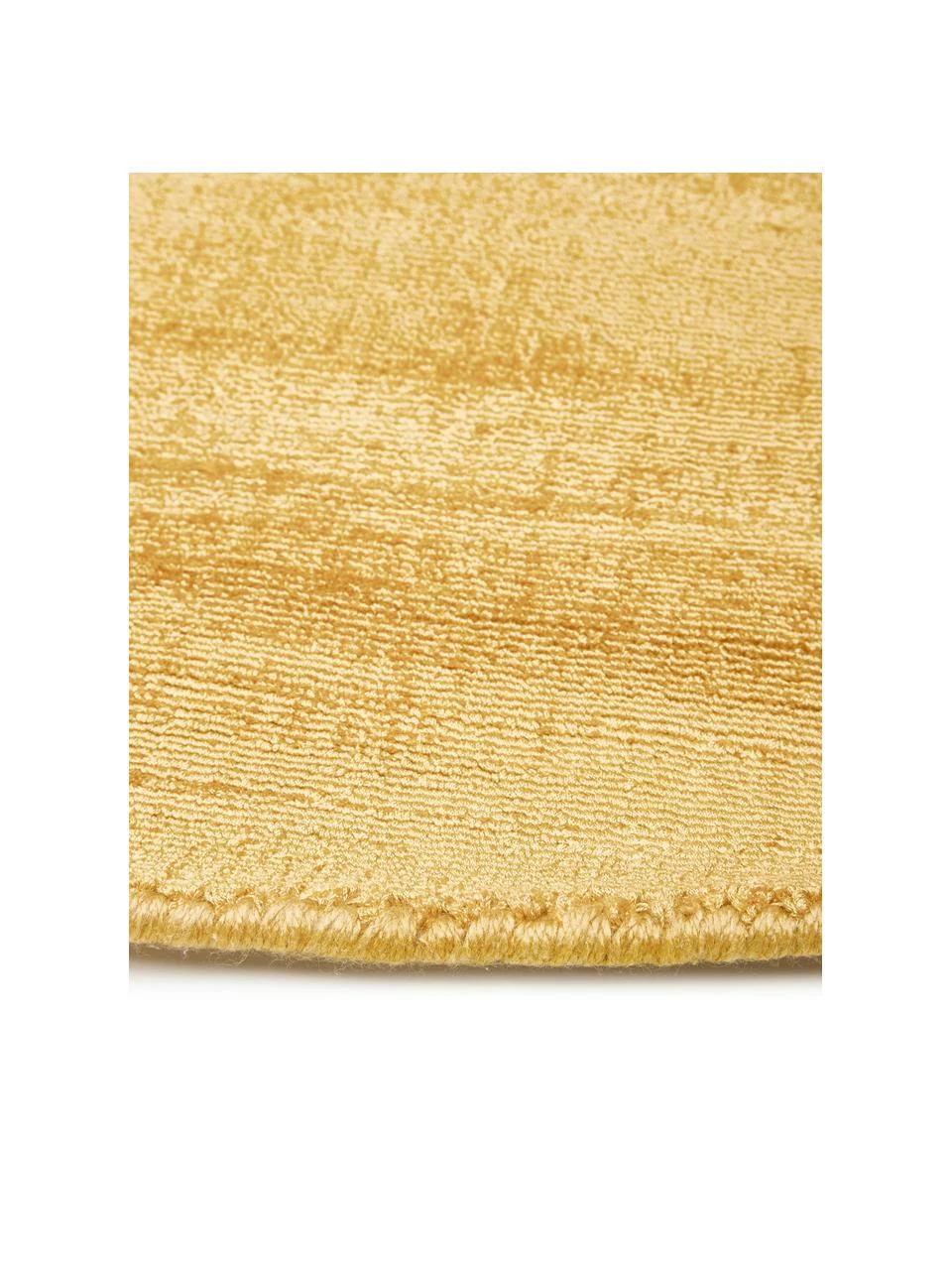 Offres 🧨 Westwing Collection Tapis rond jaune en viscose tissé main Jane, Ø 120 cm (taille S)Seulement 1 produit disponible 🔥 – Image 4