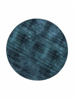 Vente flash 👏 Westwing Collection Tapis rond tissé à la main bleu foncé Jane, Ø 120 cm (taille S) 🥰