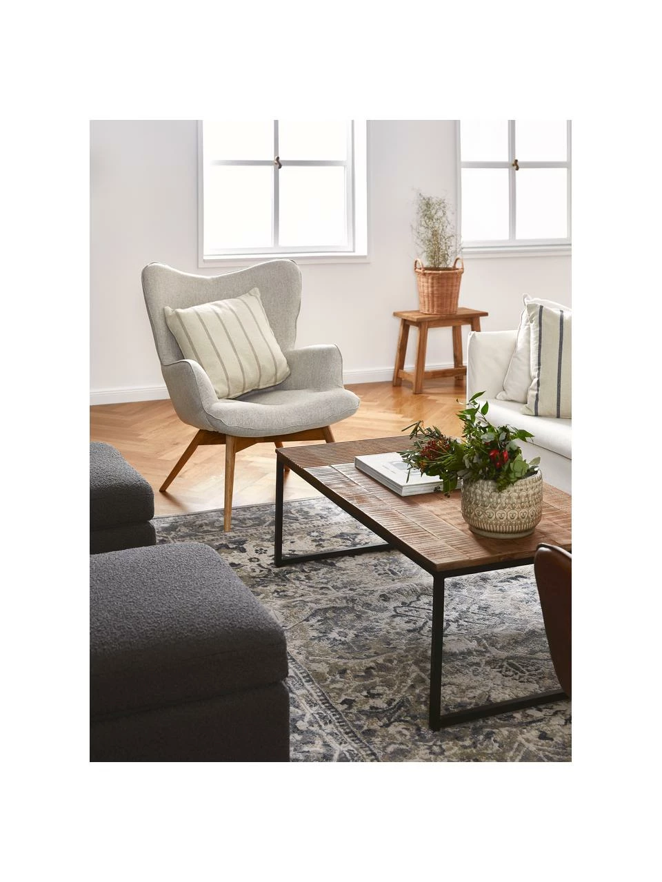 Bon marché ❤️ Tapis vintage bleu beige Malta, larg. 120 x long. 170 cm (taille S) 😍 – Image 2