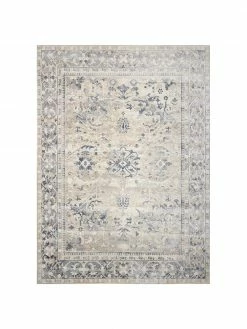 Bon marché ❤️ Tapis vintage bleu beige Malta, larg. 120 x long. 170 cm (taille S) 😍