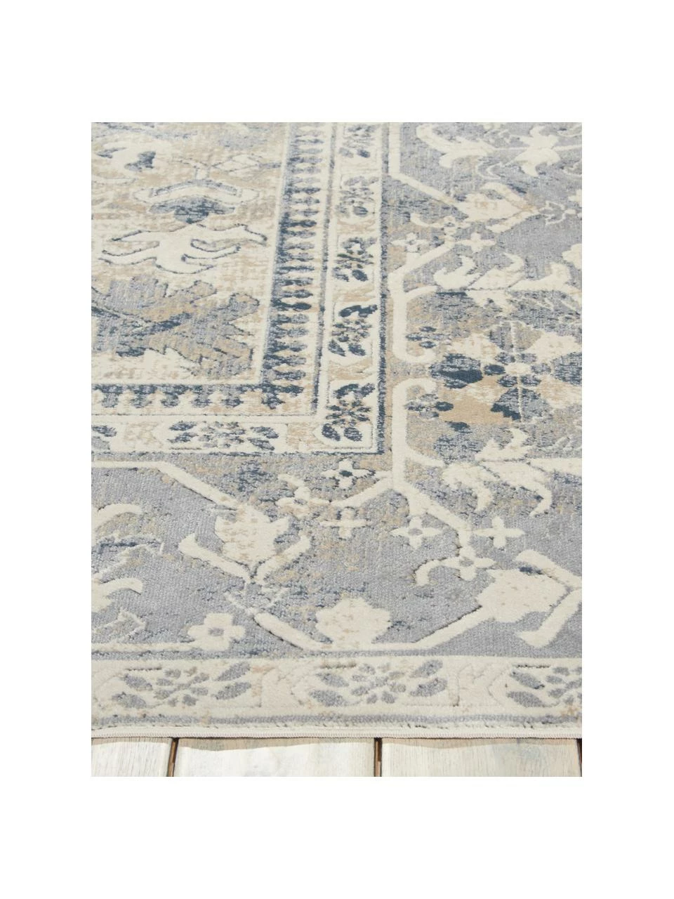 Bon marché ❤️ Tapis vintage bleu beige Malta, larg. 120 x long. 170 cm (taille S) 😍 – Image 5