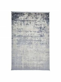 Meilleure affaire 👍 Tapis vintage bleu gris avec franges Cordoba, larg. 80 x long. 150 cm (taille XS) 🌟