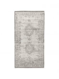 Grosses soldes ⭐ Louis de Poortere Tapis vintage gris clair Medaillon, larg. 80 x long. 150 cm (taille XS) 🔔